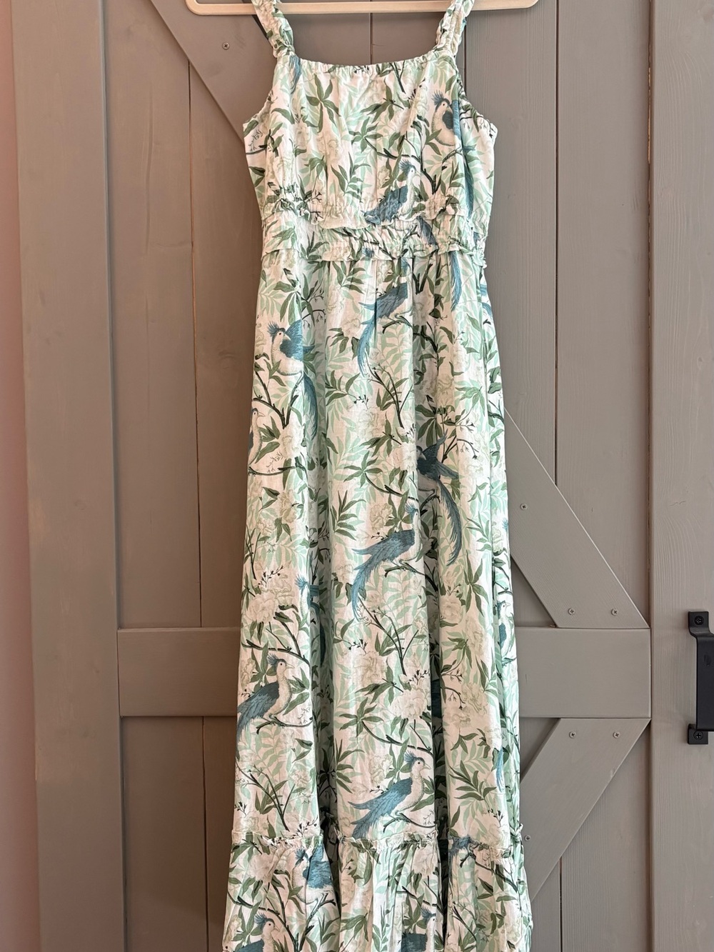 Laura Ashley White and Light Green Floral Dress